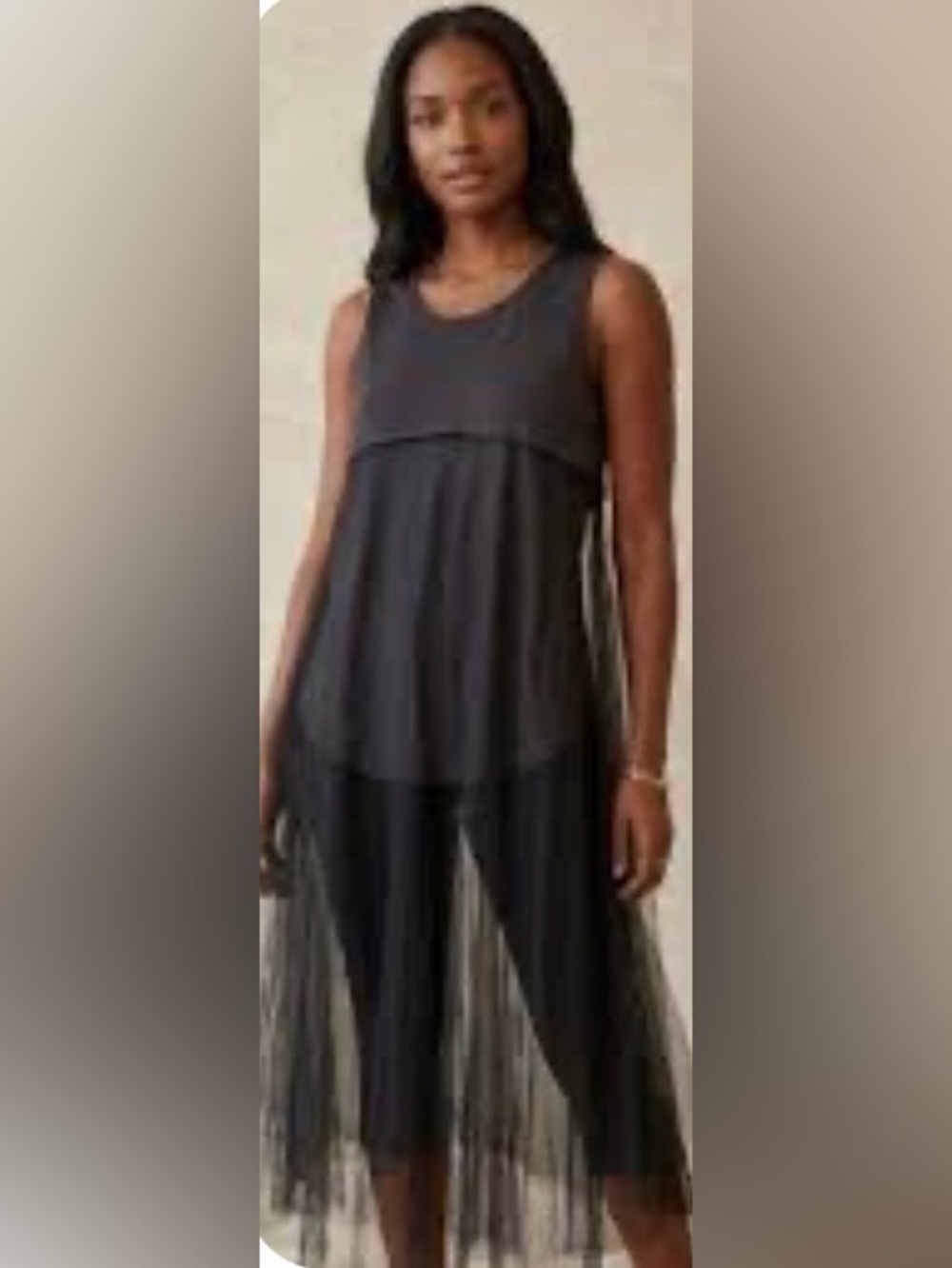Free people Black Sheer Layered Sleeveless Dress
